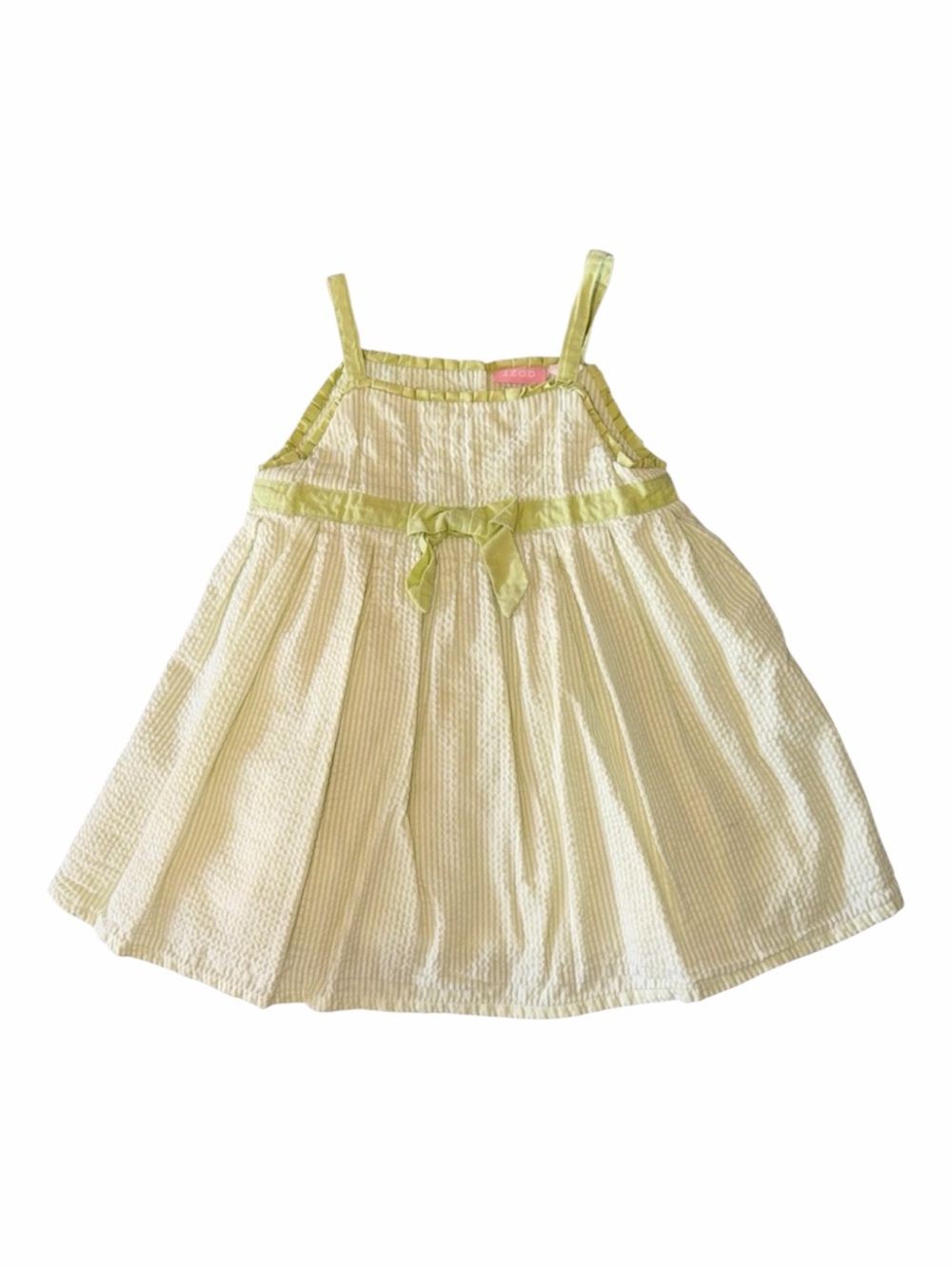 Izod Light Green Seersucker Sundress with Bow - Size 3